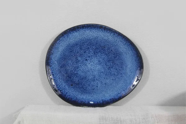 Blue reactive glaze tableware set
