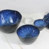 Blue reactive glaze tableware set