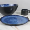 Blue reactive glaze tableware set