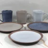 Color clay dinnerware in double reactive glaze