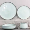 Round dinnerware in terracotta clay