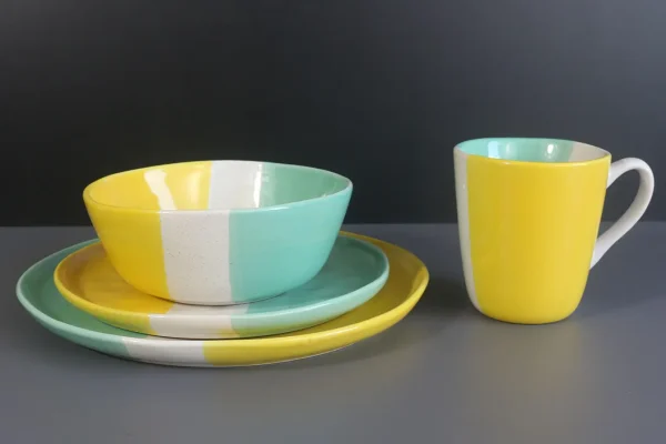 3 colors stoneware dinnerware