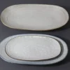 Oval platters in reactive glaze
