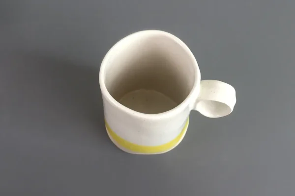 Organic shape mug with hand painting