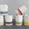 Organic shape mug with hand painting