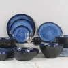 Blue reactive glaze tableware set