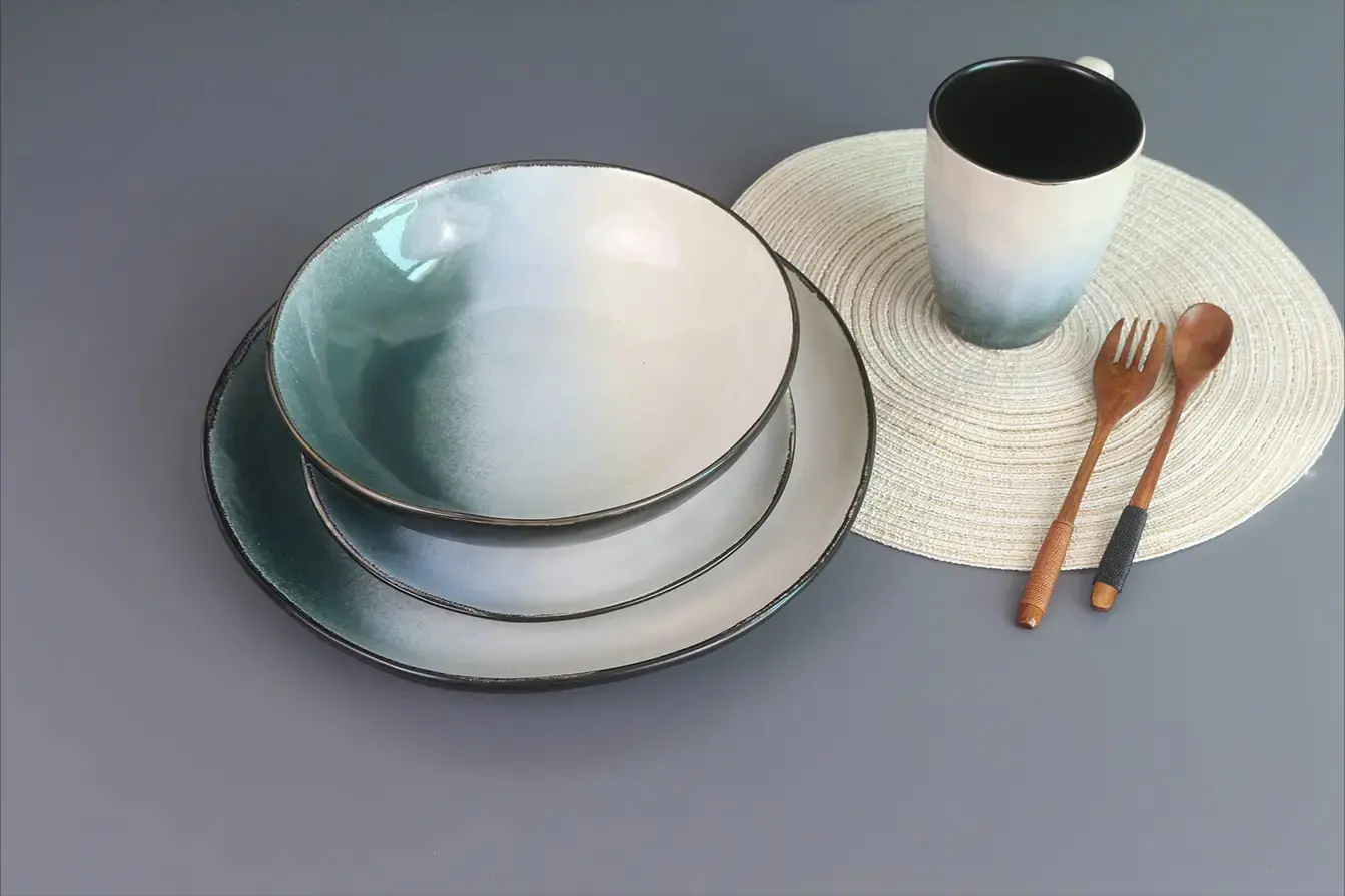 3 colors glossy reactive glaze