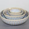 Glossy dual layer reative glaze on stoneware set(3)