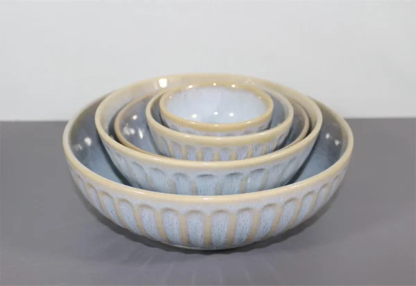 Glossy dual layer reative glaze on stoneware set(3)