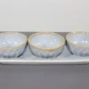 Glossy dual layer reative glaze on stoneware set（4）