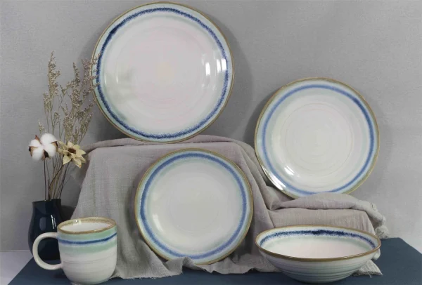 3 colors decoration rim stoneware dinnerware1
