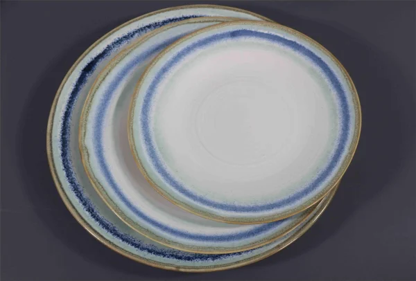 3 colors decoration rim stoneware dinnerware 3