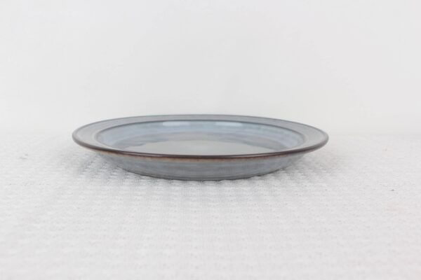Stillstone grey reactive glaze stoneware plate side view