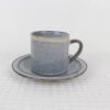Stillstone grey reactive glaze stoneware cup and saucer set