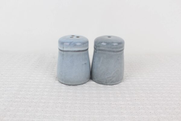 Stillstone grey reactive glaze stoneware salt and pepper shakers